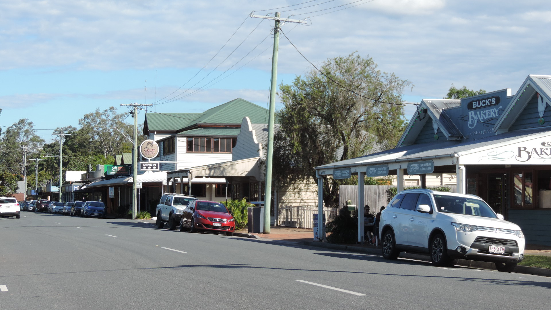 Cribb Street streetscape in Landsborough, Queensland
