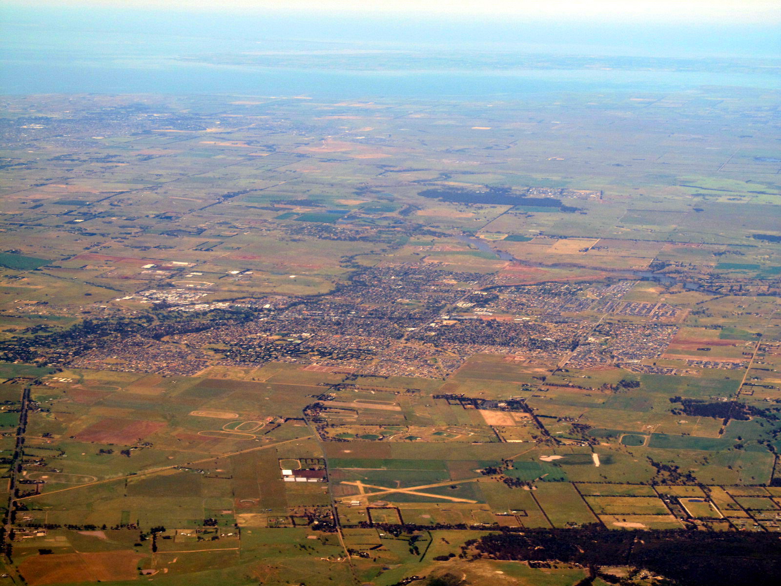 Aerial view of Melton and its expanding suburban edge