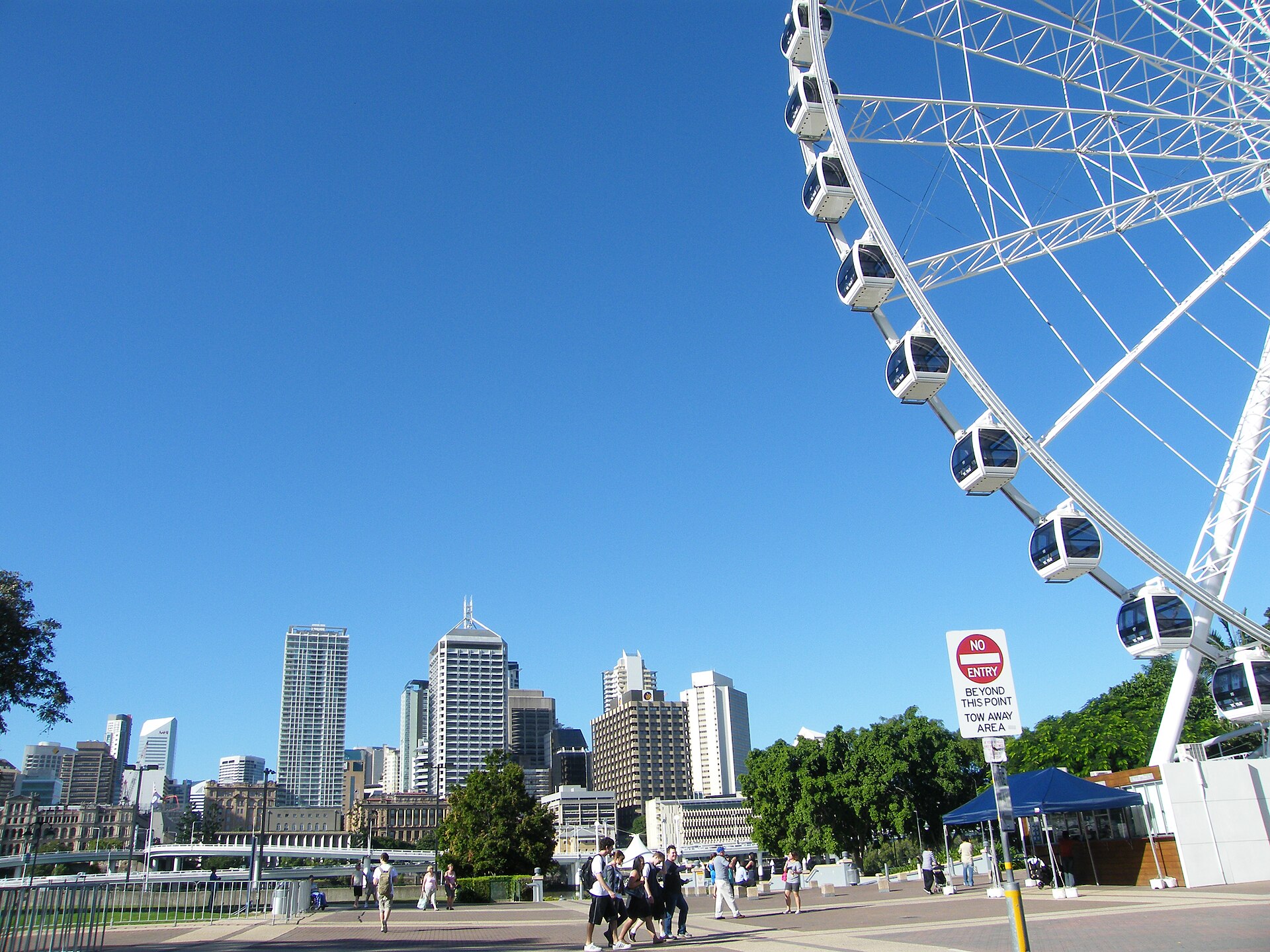 Brisbane skyline viewed from South Bank in South Brisbane