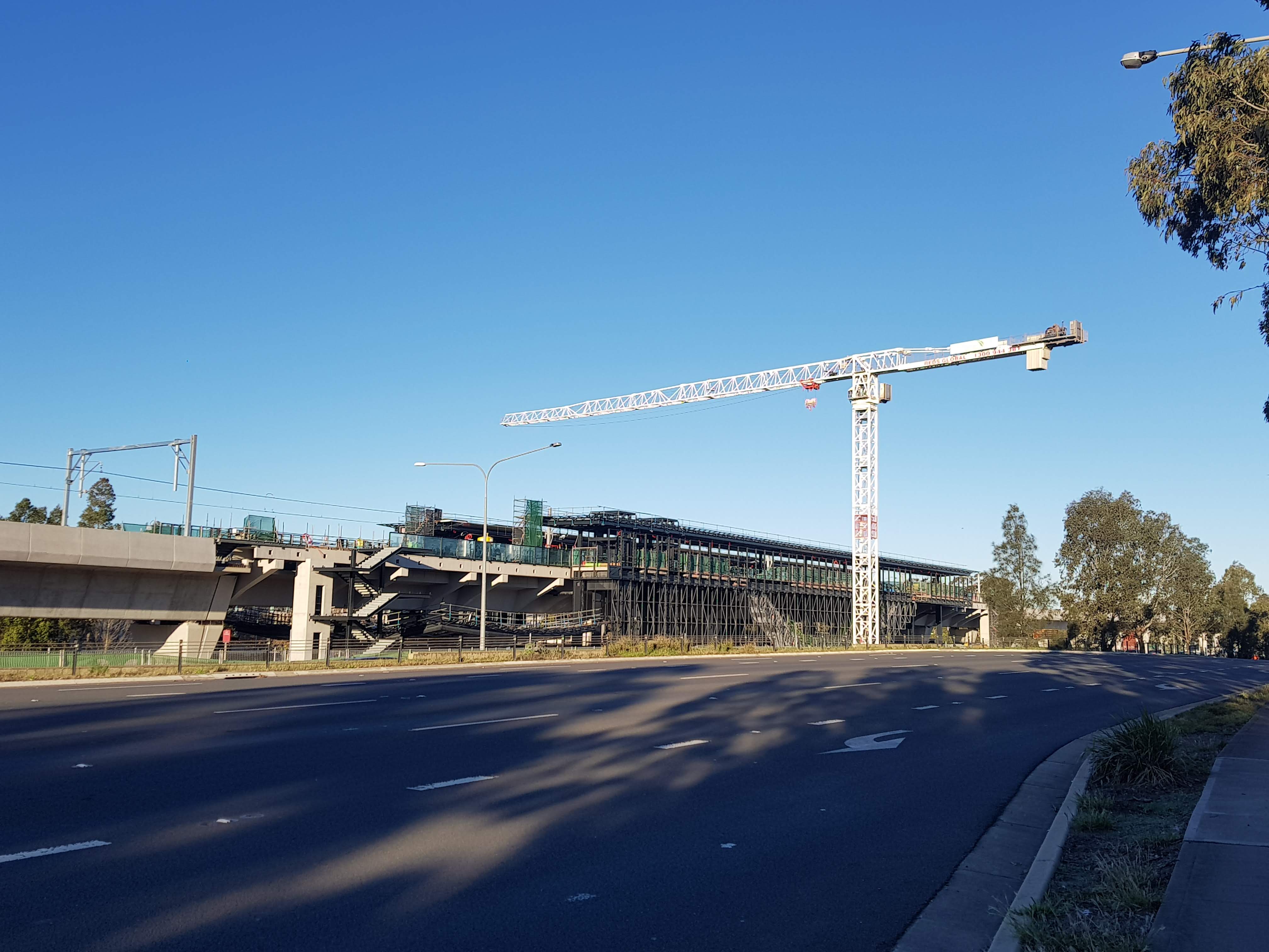 Rouse Hill construction site in Western Sydney showing development cranes