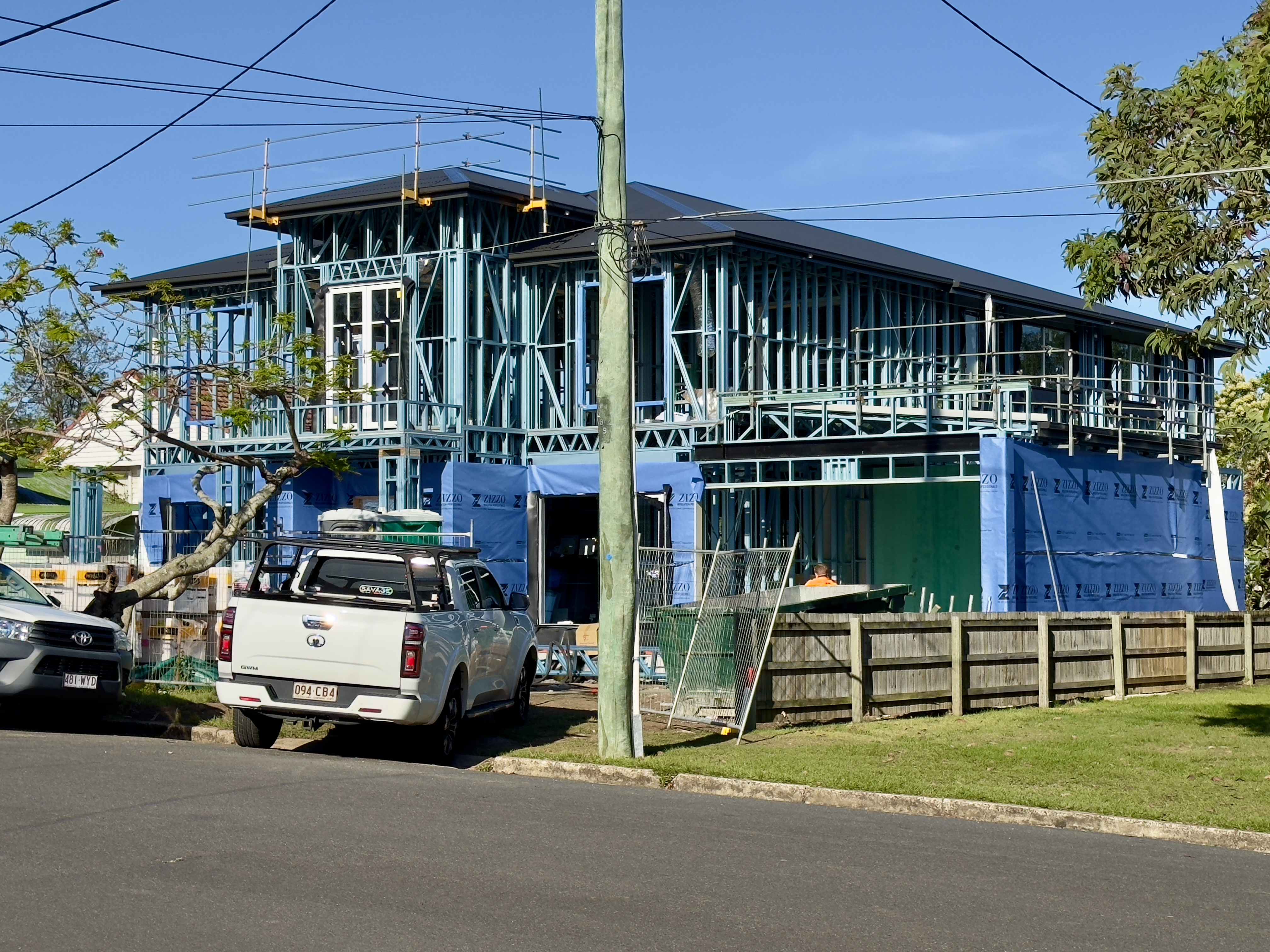 House construction in Sherwood, Queensland, November 2023